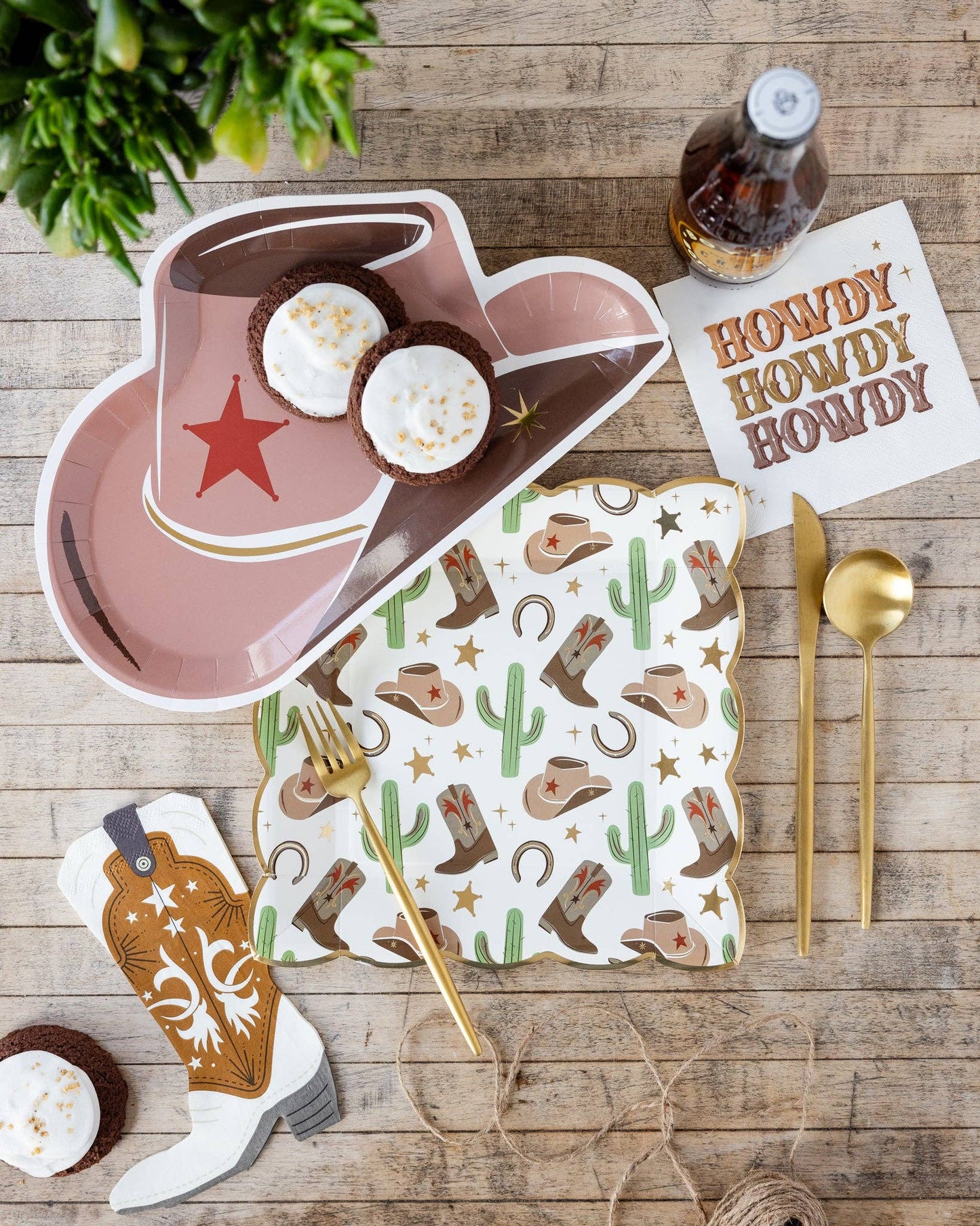 Howdy Cowboy Boot Shaped Guest Napkin