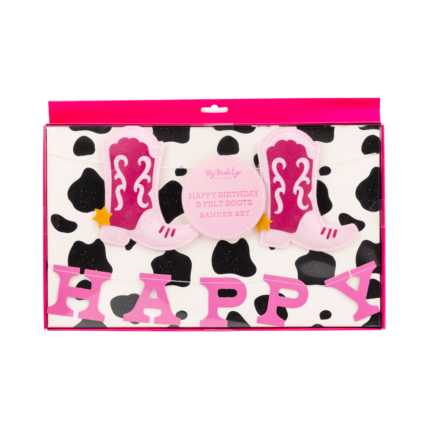 Let's Go Girls Cowgirl Happy Birthday Puffy Felt Banner