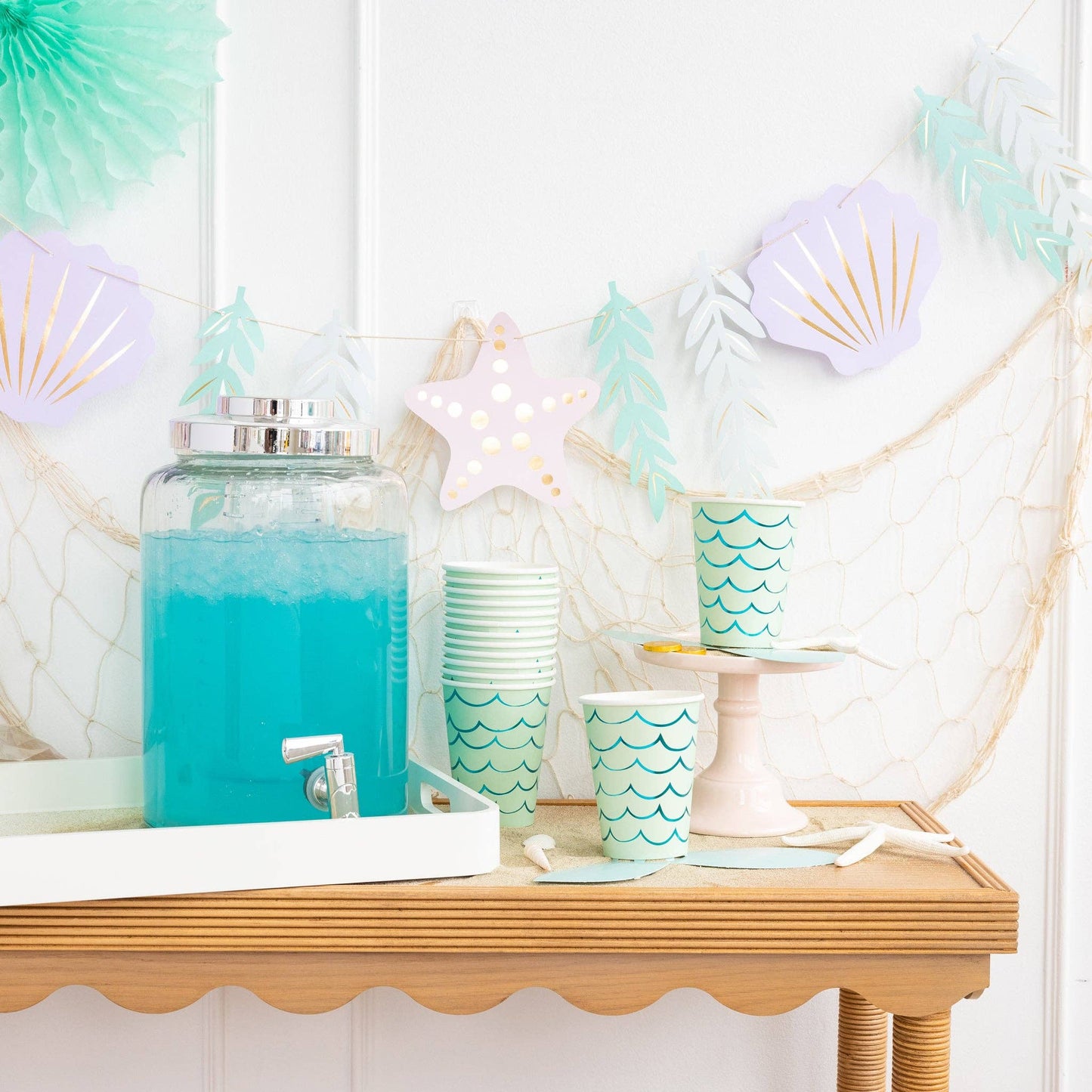 Under the Sea Mermaid Tail Paper Party Cups