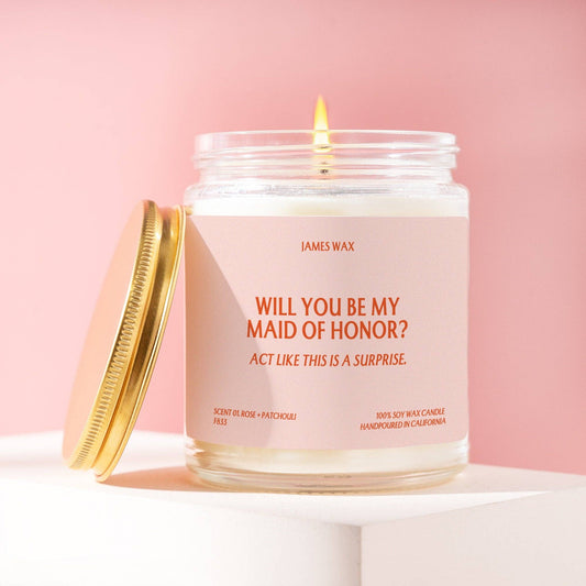 "Will You Be My Maid Of Honor?" Candle