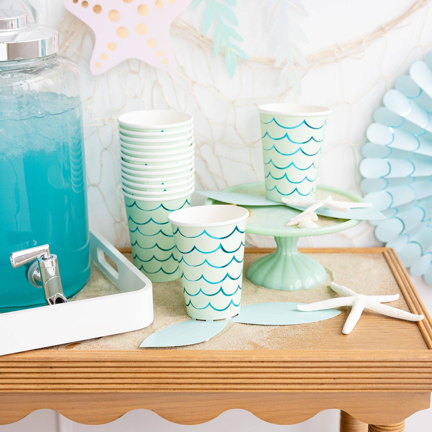 Under the Sea Mermaid Tail Paper Party Cups