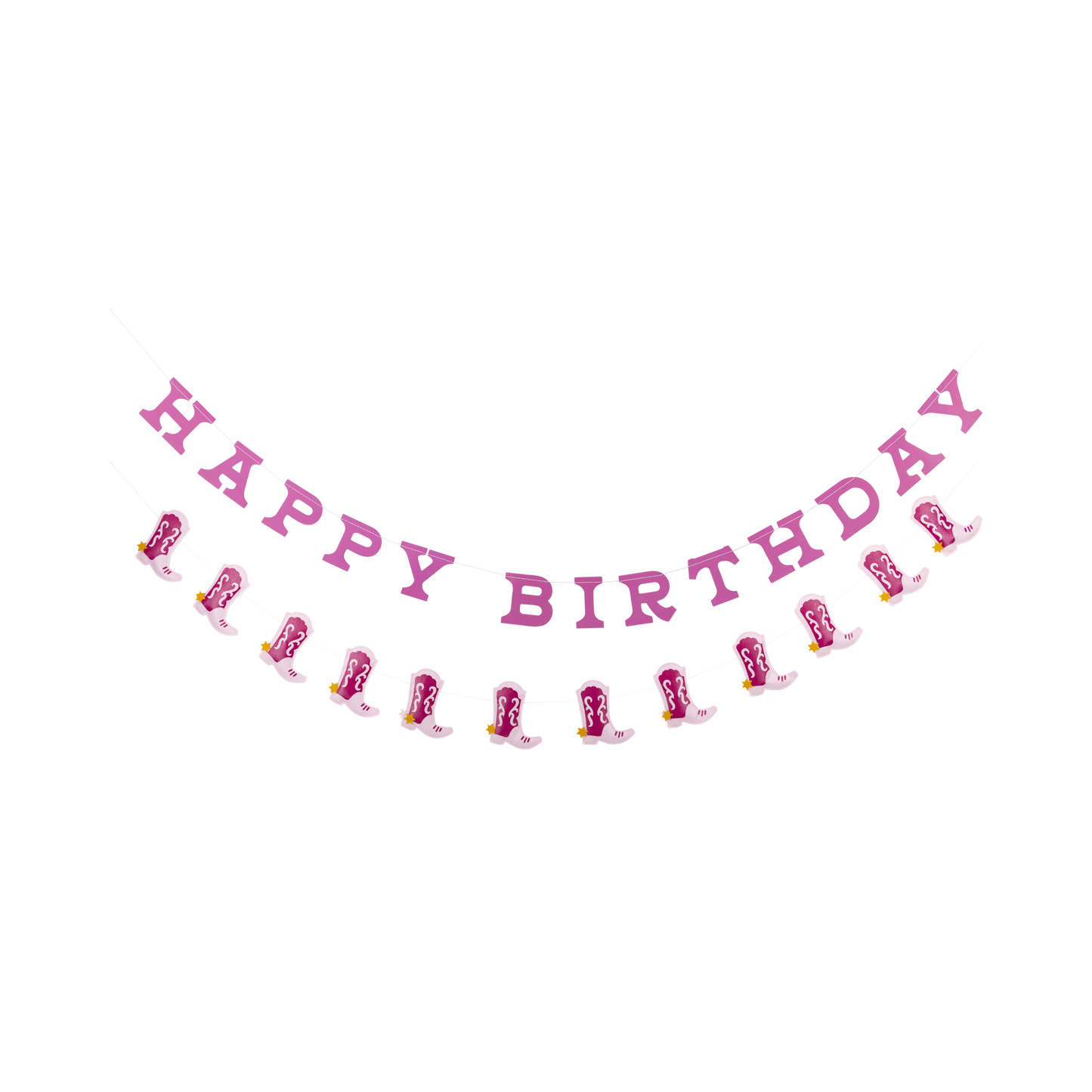 Let's Go Girls Cowgirl Happy Birthday Puffy Felt Banner