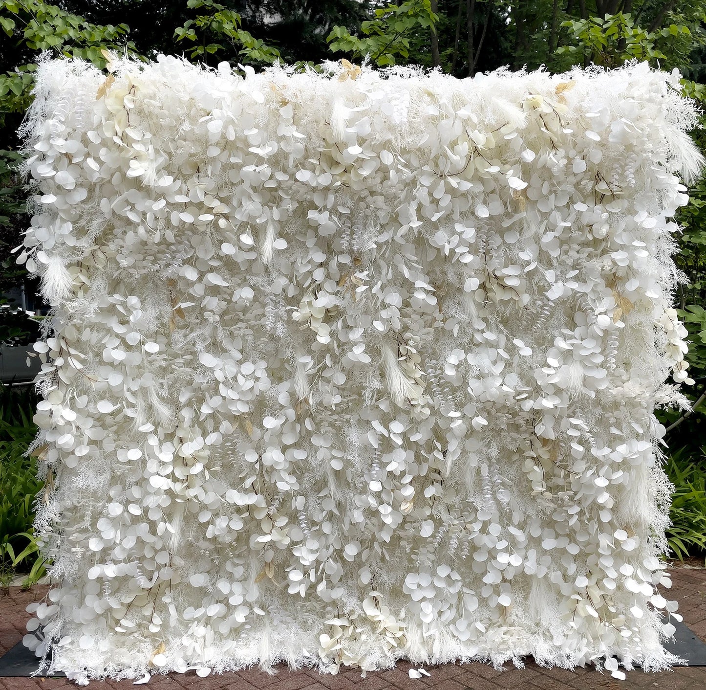 White Feathered Luxe Floral Wall