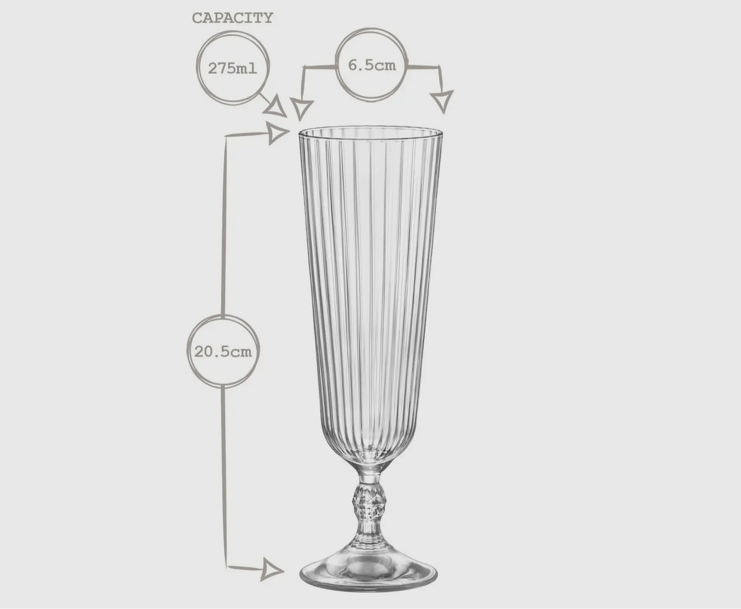 Ribbed Champange Glass