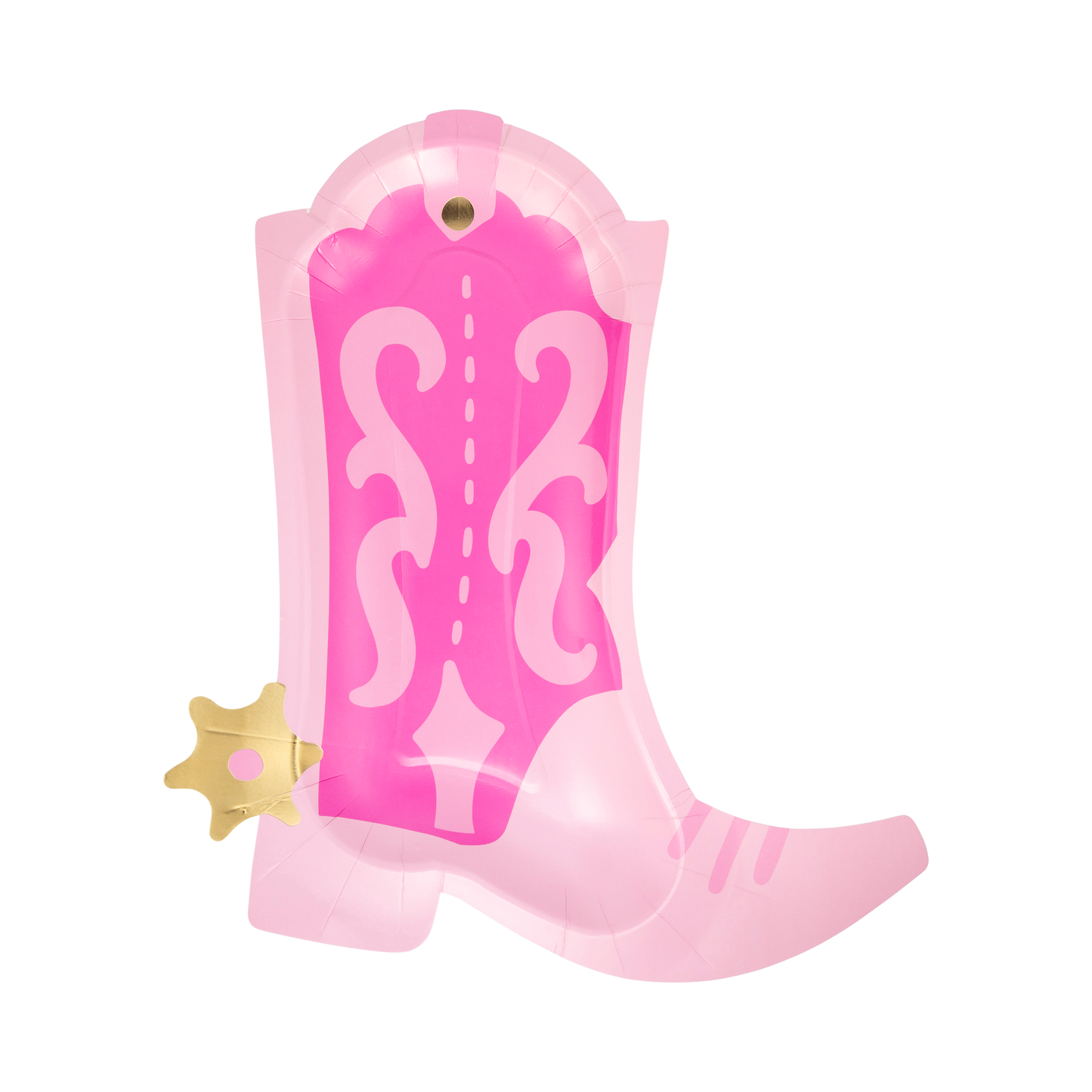 Let's Go Girls Cowgirl Pink Boot Shaped Plate
