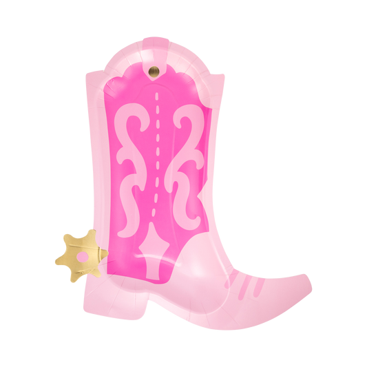 Let's Go Girls Cowgirl Pink Boot Shaped Plate