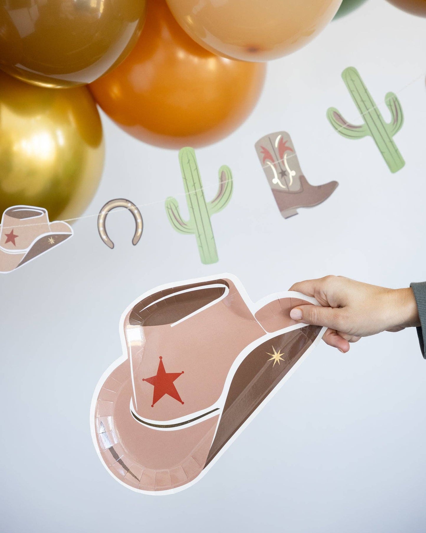 Howdy Cowboy Tan Hat Shaped Plate