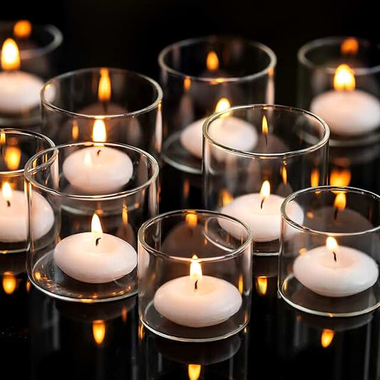 Modern Glass Votive Candle Holders- Set of 6