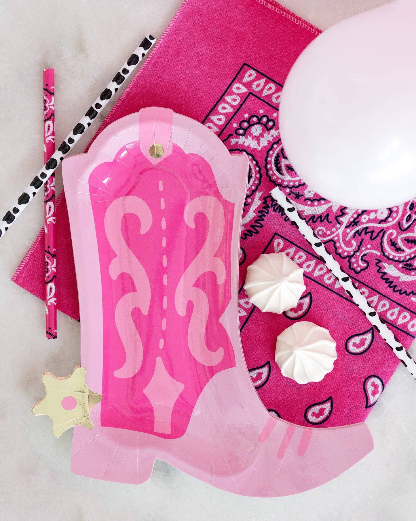 Let's Go Girls Cowgirl Pink Boot Shaped Plate