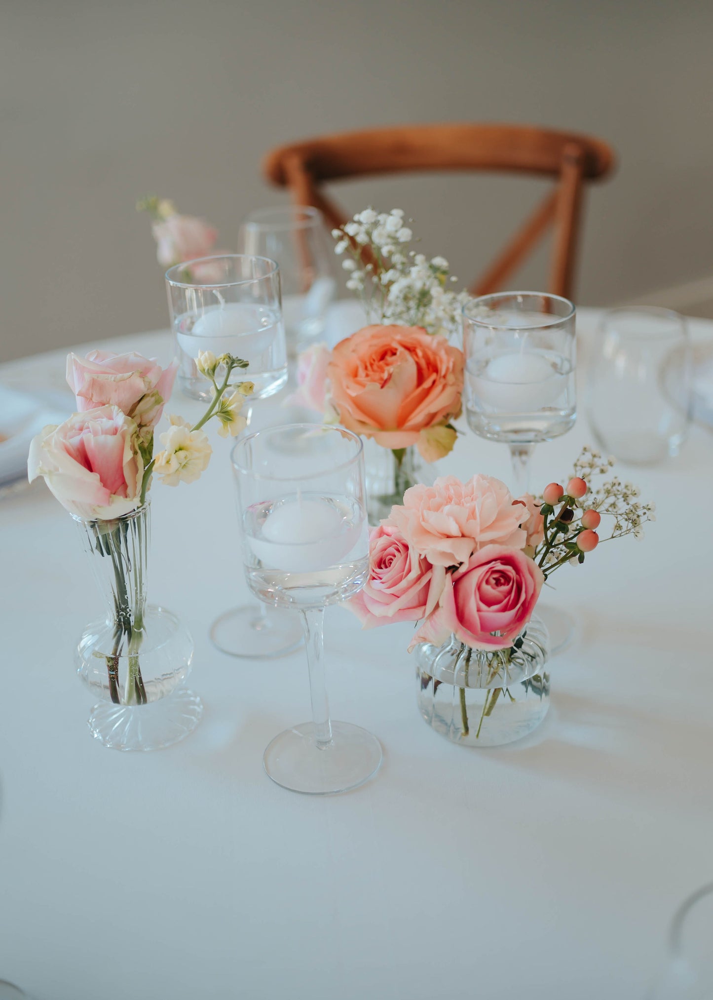 Glass Stemmed Candle Holders- Set of 3