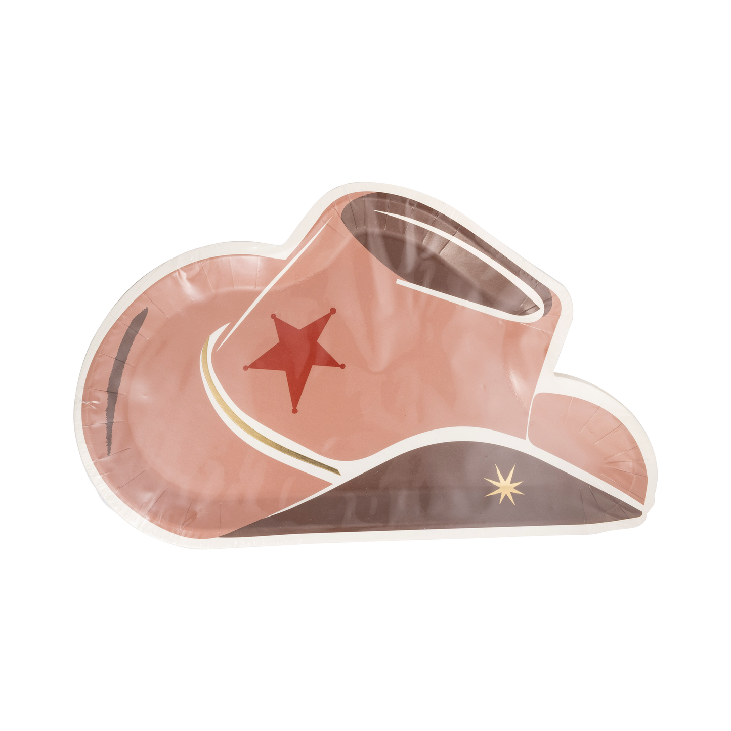 Howdy Cowboy Tan Hat Shaped Plate