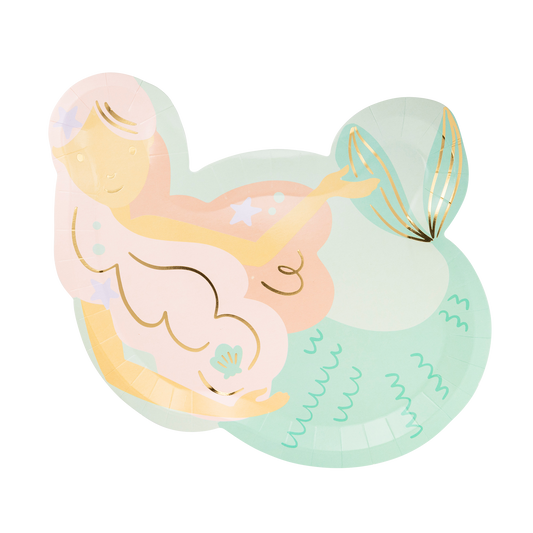 Under the Sea Mermaid Shaped Paper Plate